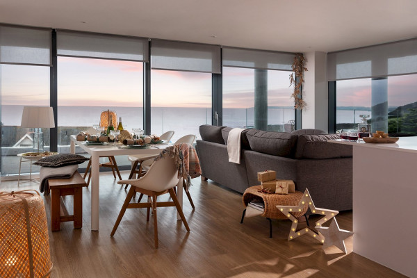 Christmas decorations and Sea Views in The Liner Apartment 20 in Falmouth