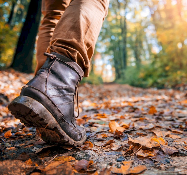 Hiking boots and comfortable shoes